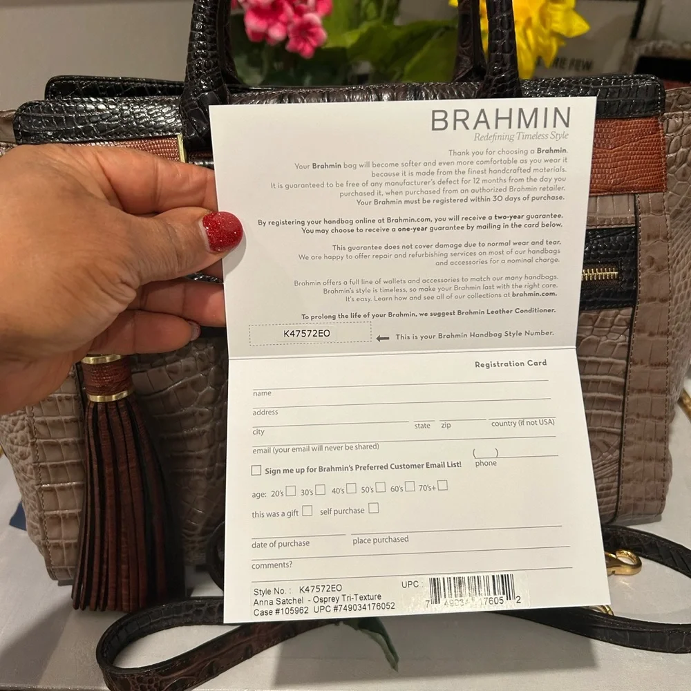 Brahmin Osprey Tri-Texture Anna Satchel